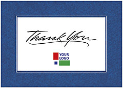 Blue Border Logo Thank You Card D110D-V
